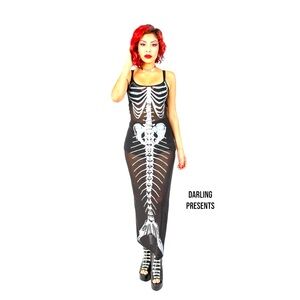 IRON FIST BONE IN DEEP MESH DRESS WOMEN COLOR BLACK SIZE M
